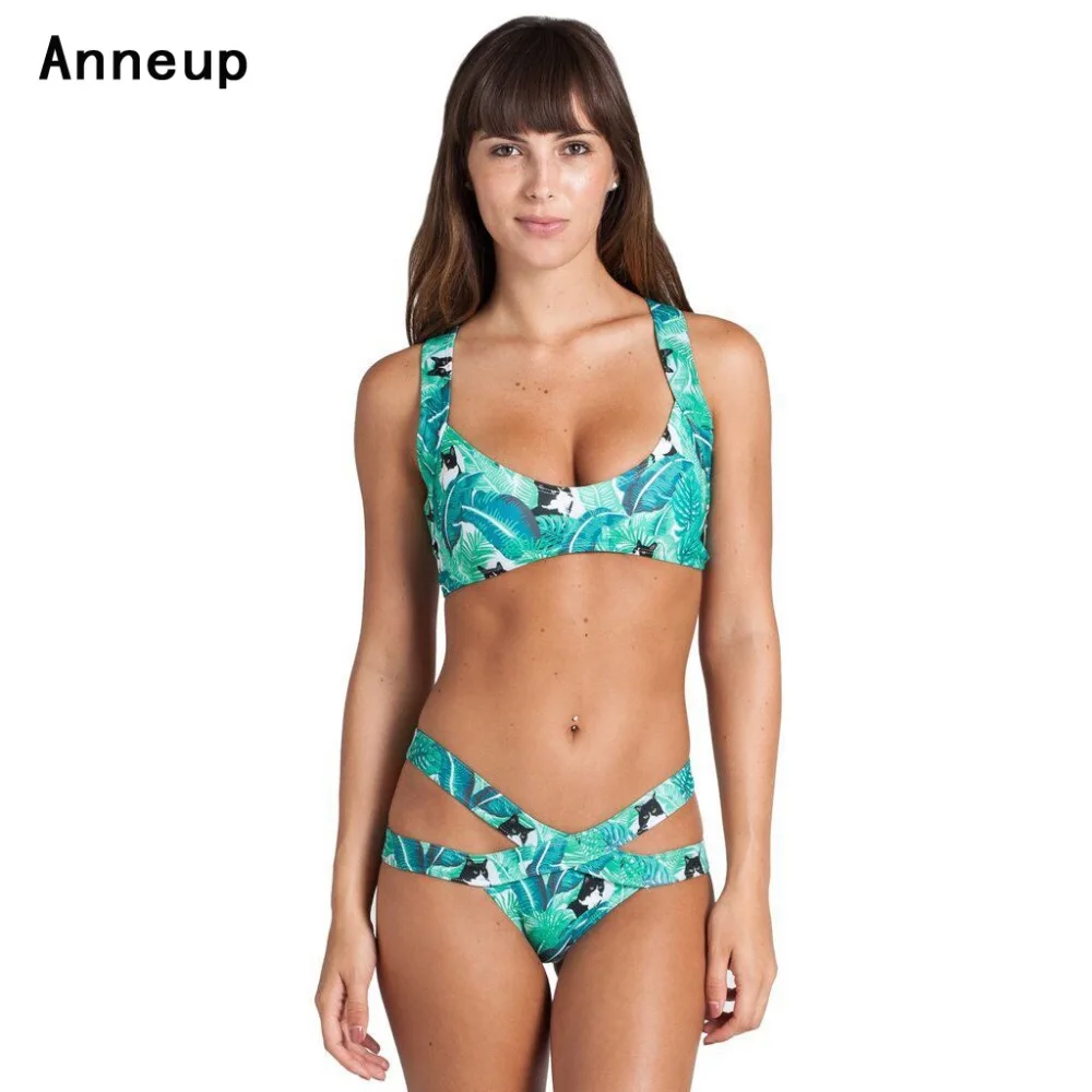 Anneup 2017 Сексуальная Крест Плавание костюм Новинка Лидер продаж Push Up комплект