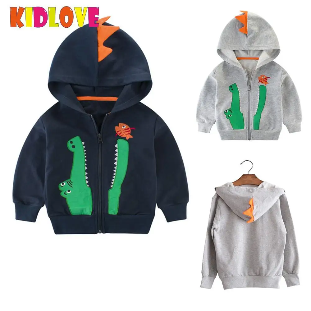 Kidlove Boy's Cartoon crocodile Zipper Hoodies Cute Ears 3 8T Hooded