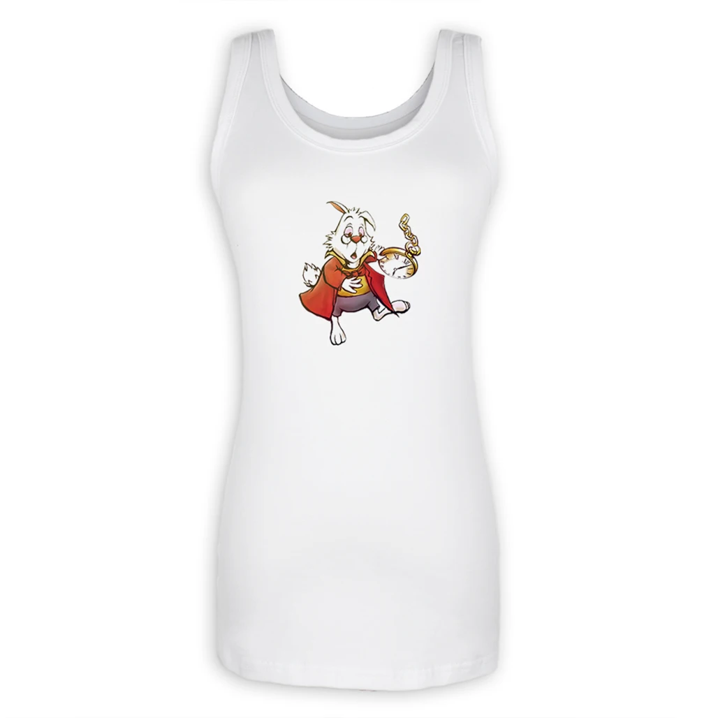 

Funny Alice In Wonderland Cute White Rabbit Graphic Ladies Girls Tank Top Bodybuilding Fitness Women Tops Summer Vest Streetwear