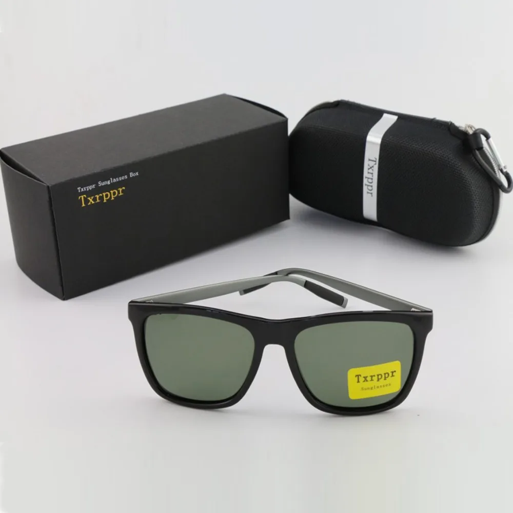 

Txrppr Polarized Sunglasses Men Brand Designer Driving Glasses Bright Black Frame 60mmWomen Sun Glasses For UV400 with box