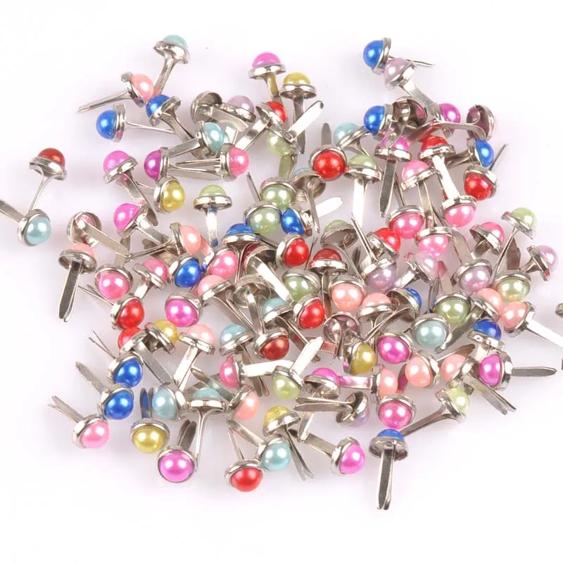 50PCs-mix-Pearl-Round-Diy-Brads-Scrapbooking-Embellishment-Fastener-Brad-Metal-Crafts-Decoration-6x12mm-CP1901