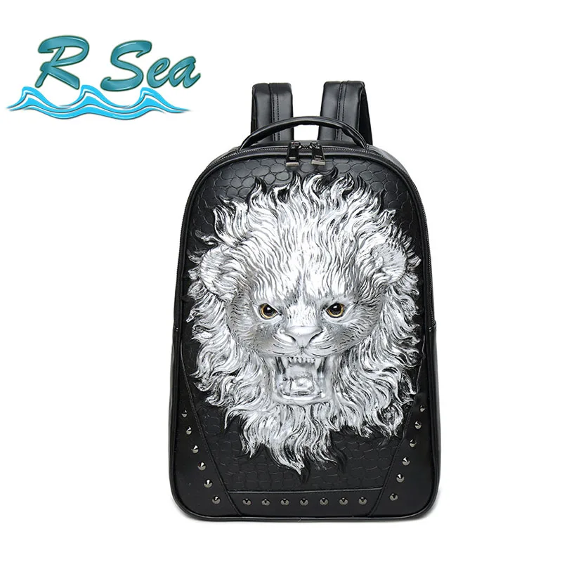 

Laptop Backpack High-grade Shoulder Backpack Anti-theft Backpack three-dimensional lion king Cool Student Bag Fastshipping