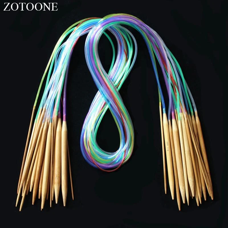 

ZOTOONE Multicolor Tube 18size/set Circular Crochet Knitting Needles Sewing Accessories Needlework Craft Knitting Tools Stitch D