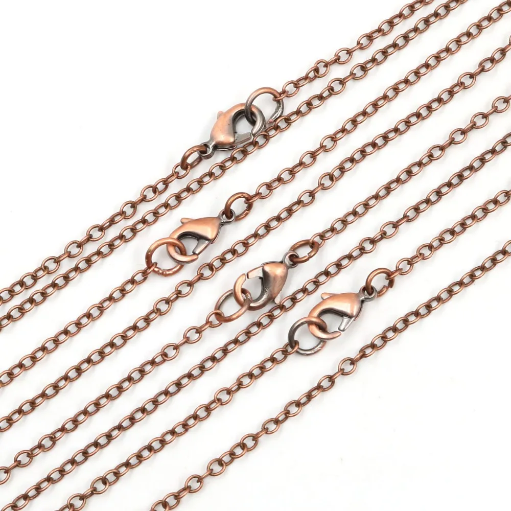 

xinshangmie 10 pcs Simple Style Bronze Plated Lobster Clasp Link Chain 50 cm Length for Necklaces Fashion Women Jewelry