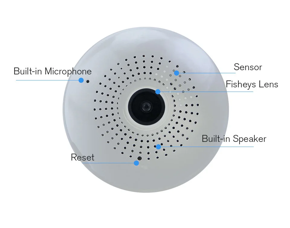 960P 360 градусов Беспроводная ip-камера лампа светильник рыбий глаз умный дом CCTV 3D VR камера 1.3MP Домашняя безопасность ip-камера sd карта Wi-Fi