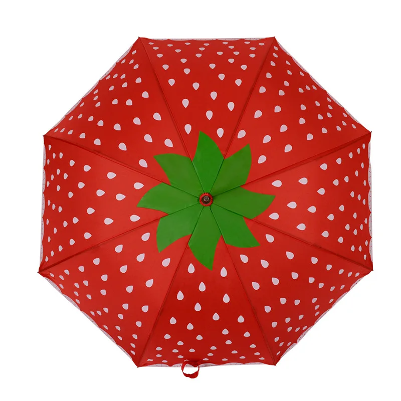 

Cute Fruit Children Umbrella Creative Long-handled Manually Kids Umbrella Fashionable Boys Girls Watermelon Strawberry Umbrella