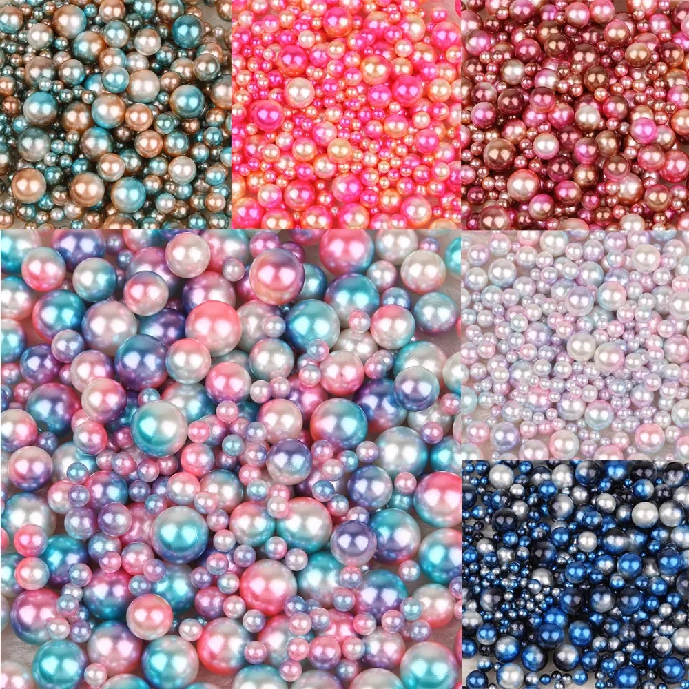 

New 4/6/8/10mm Multi size about 250Pcs/lot random mix no hole ABS Pearl Loose Round Beads For DIY Craft Scrapbook Decoration