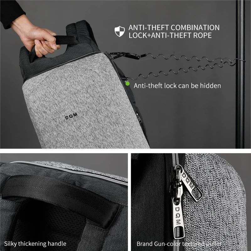 DQM устойчивый к порезу mochila USB 15 6 рюкзаки для ноутбука дорожная противокражная