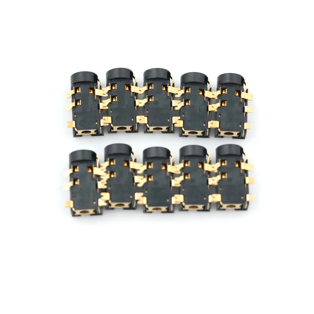 10 шт. PJ 242 позолоченный Аудио разъем PJ242 2 5 мм Женский аудио 6 Pin SMT SMD Разъем для