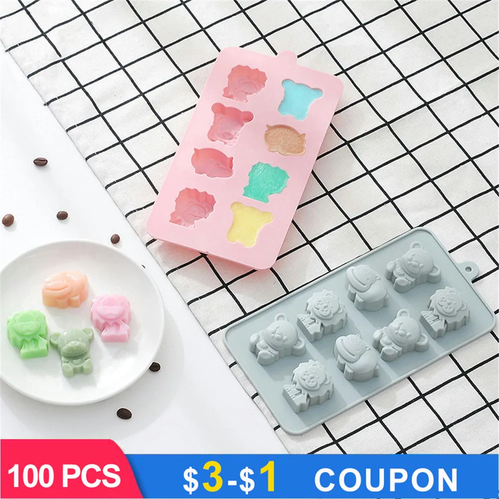 

8 Grid 3D Cartoon Silicone Chocolate Mold Fondant Cake Decorating Tools Candy Ice Cube DIY Molds Kitchen Accessories For Baking