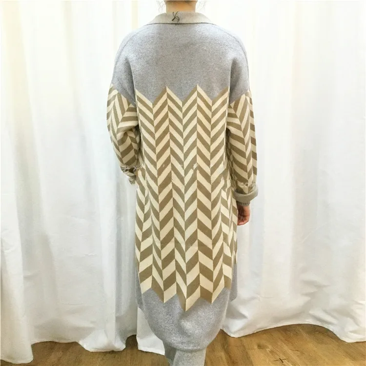 L'eau 2018 Feminino Chandail Cavalier Vêtements À Knit Poncho Laine Nouveau Hiver Longues Gris Bambou Ondulation Manches De Femmes Fiber Velours Cardigan nAZ0fwq0