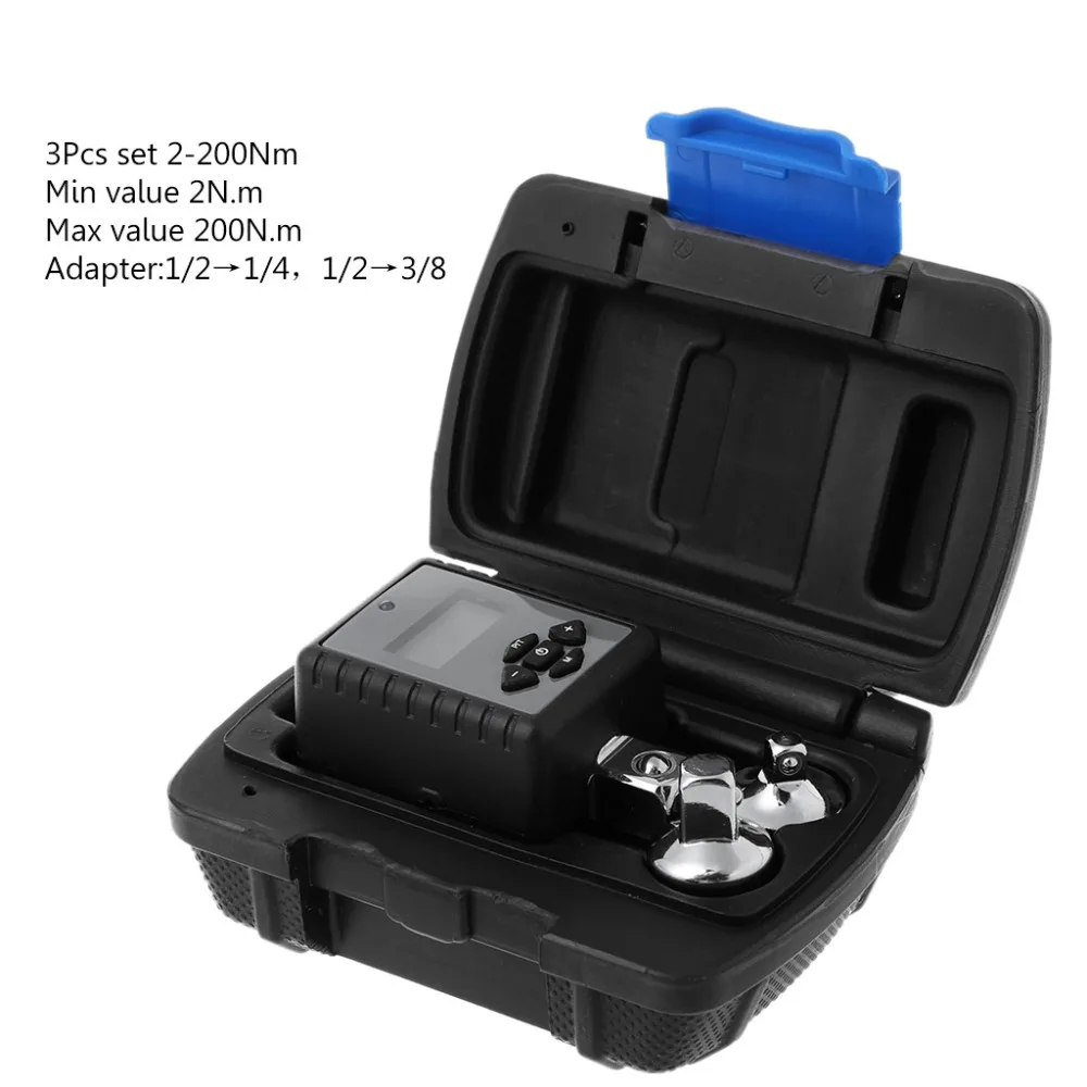 

Pro Digital Display Torque Wrench Adapter Adjustable Electronic Spanner Bike Car Repair 2-200Nm XJ 45usd