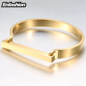 Image 4 - Enfashion Gepersonaliseerde Custom Graveren Naam Platte Bar Manchet Armband Goud Kleur Armband Armbanden Voor Vrouwen Armbanden Armbanden