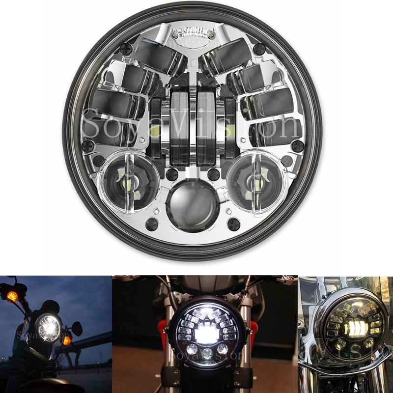 Фара светодиодная для мотоцикла 5 3/4 дюйма 50 Вт Harley Sportster Iron 883 Dyna Street Bob FXDB|headlights