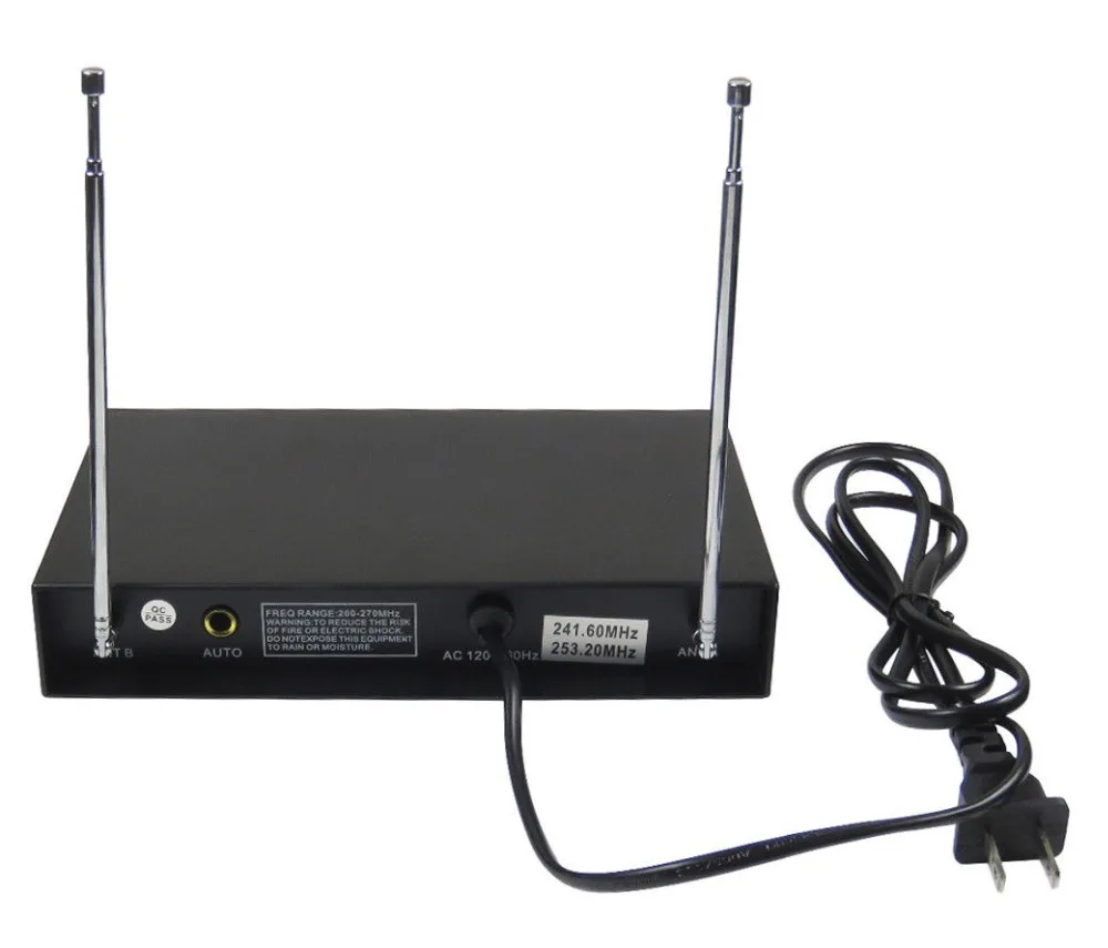 dual channel  wireless vhf headset lapel microphone system 2ch church party clubs bar mics