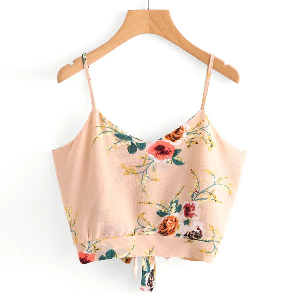 Women Fashion Summer Tank Tops Vest Blouse Casual Crop Cami Sleeveless Short Top