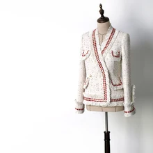 WT8709038 знаменитостей аромат Элегантность Темперамент вязаный твидовый жакет