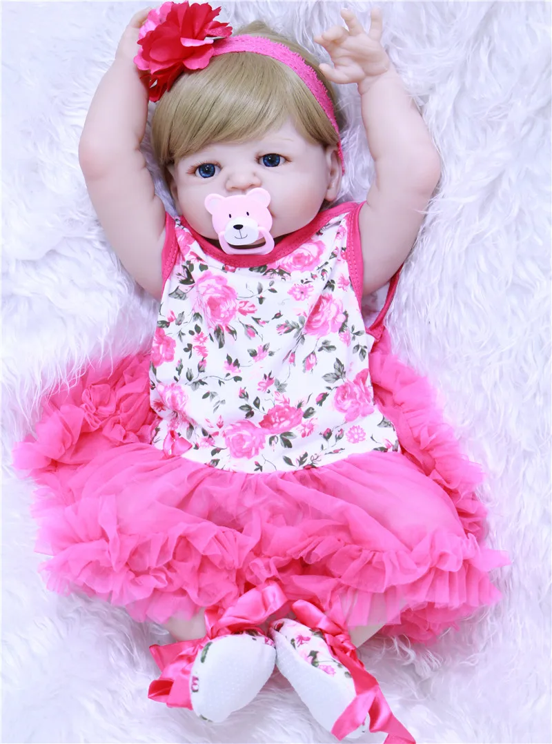 22" reborn babies dolls full body silicone reborn baby doll for girls