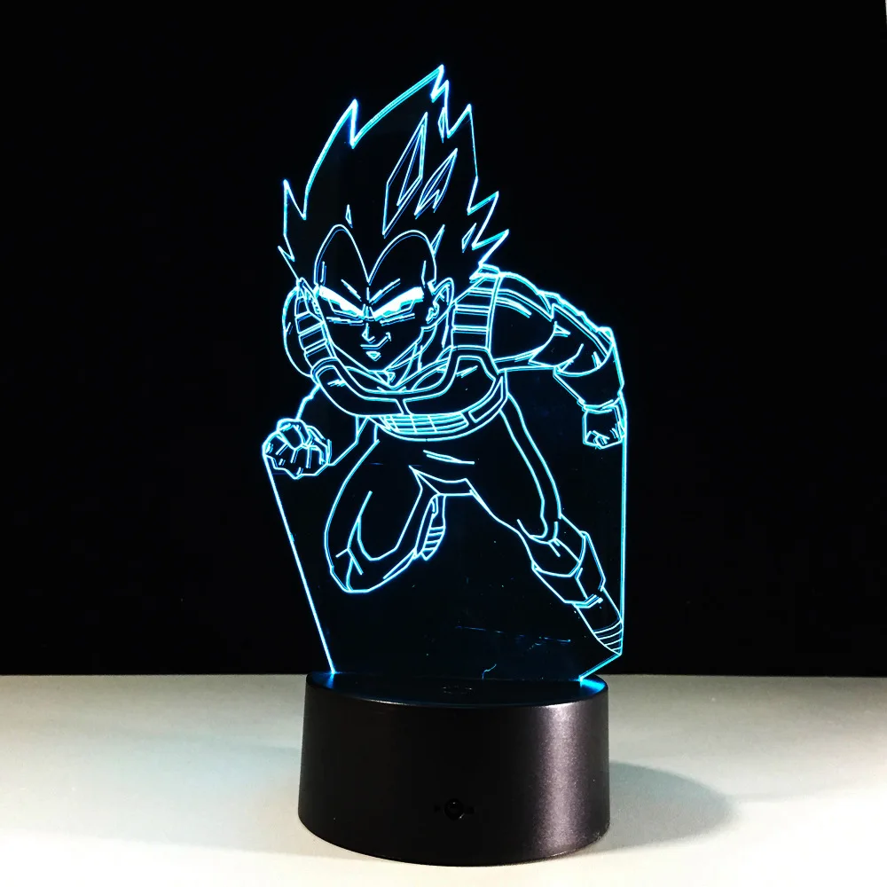 Dragon Ball Z Vegeta Kamehameha 3D Led Table Night Light Super Saiyan Colorful Acrylic USB LED Lighting Dragon Ball Figure