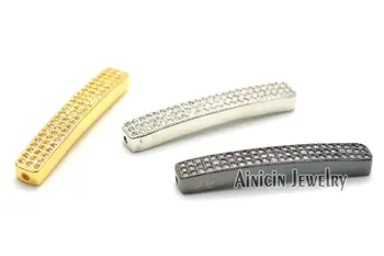 

10pcs High Quality 5x10mm Mild bending Tubes White Rhinestone Setting Jewelry Connectors DIY Findings
