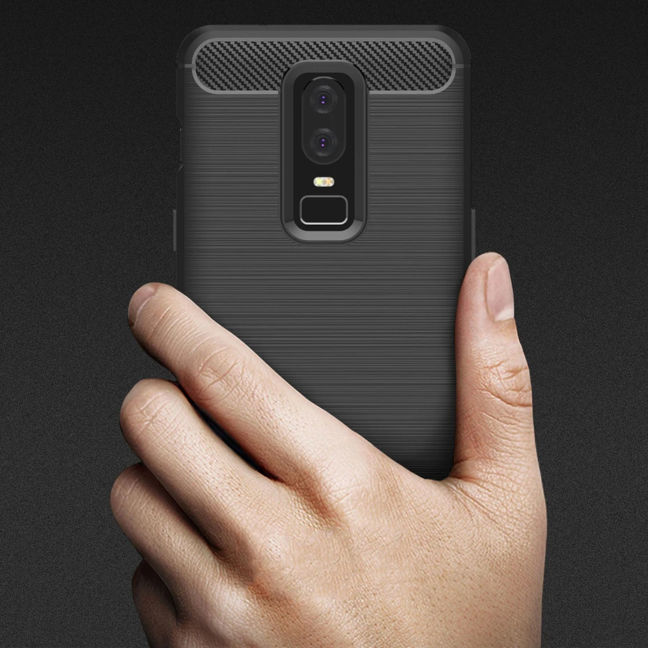 cheap Oneplus 6 Case Luxury Ultra Slim Soft Silicone Phone Cover For One Plus 6 1+6 Capa Carbon Fibre Rugged Armor Cases Oneplus 6