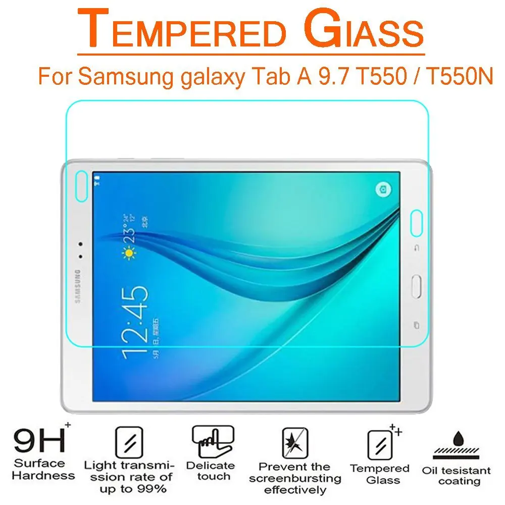 Для Samsung Galaxy Tab A 9 7 T550 T555 P550 (Tab SM-T550) Закаленное стекло Защитная пленка 2.5D 9H премиум