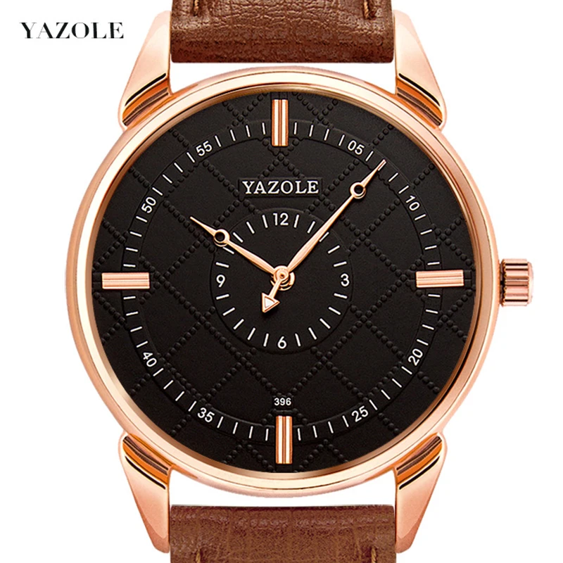 YAZOLE Watches Mens 2019 Fashion PU Leather Quartz Clock Top Brand Luxury Waterproof Sport Wrist Watch 2