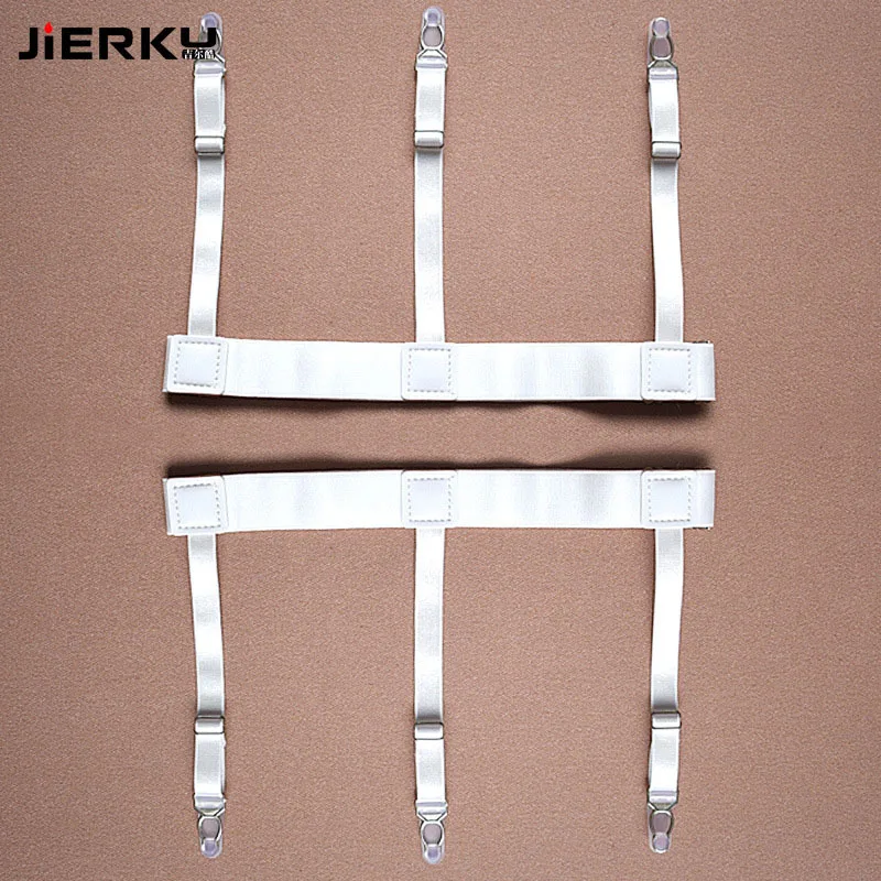 Мужская рубашка с подтяжками JIERKU белая пряжкой и 1 пара GW08233|Мужские подтяжки| |