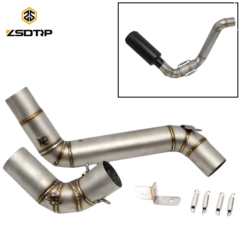 ZSDTRP Motorcycle Exhaust Link Pipe for KTM Duke 200 Duke 390 Stainless