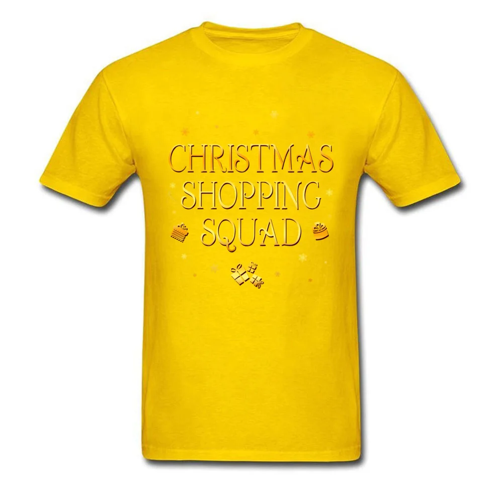 Christmas Shopping Squad Pure Cotton Men's Short Sleeve Tops T Shirt Normal Summer T Shirts Normal Sweatshirts Fitted Crewneck Christmas Shopping Squad yellow