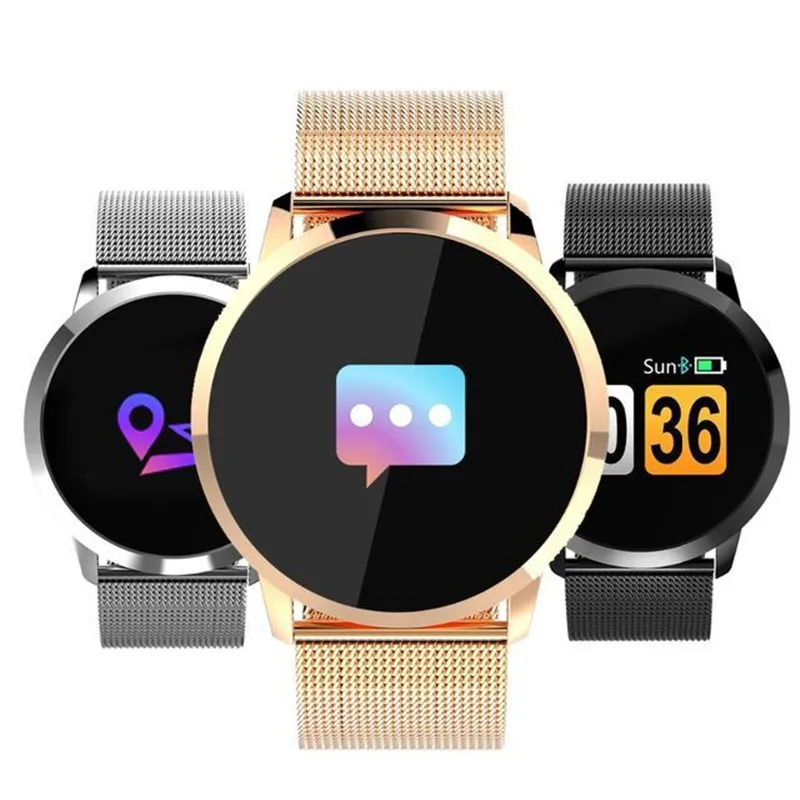 

Stainless Steel 0.95 inch OLED Screen Samrt Band Blood Pressure Heart Rate Monitor Smart Watch Health Wristband Home Health Care