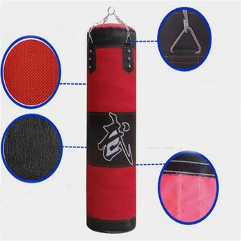

80cm Empty Boxing Sandbag Hanging Punching Sandbag With Chain+Hook+Buckle