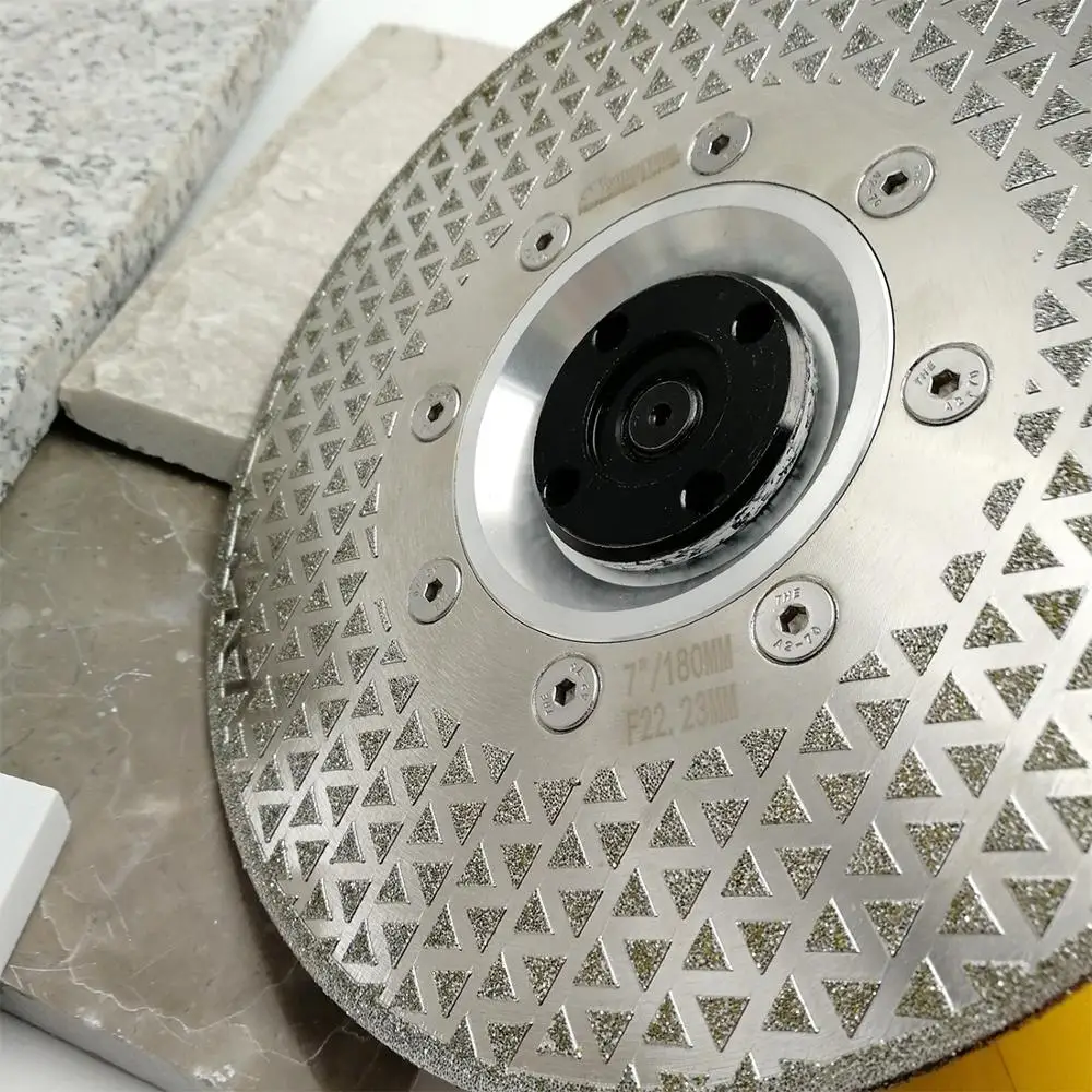 2pcs 7"/180mm Electroplated Diamond cutting & grinding discs for marble & granite with 22.23 Flange, diamond blade