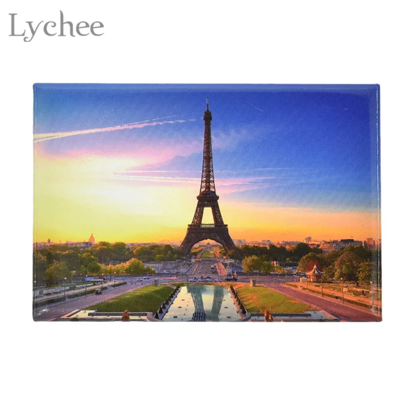 

Lychee Sunset Paris Fridge Magnets Resin Tourist Souvenirs Tower Magnetic Refrigerator Stickers Home Decoration
