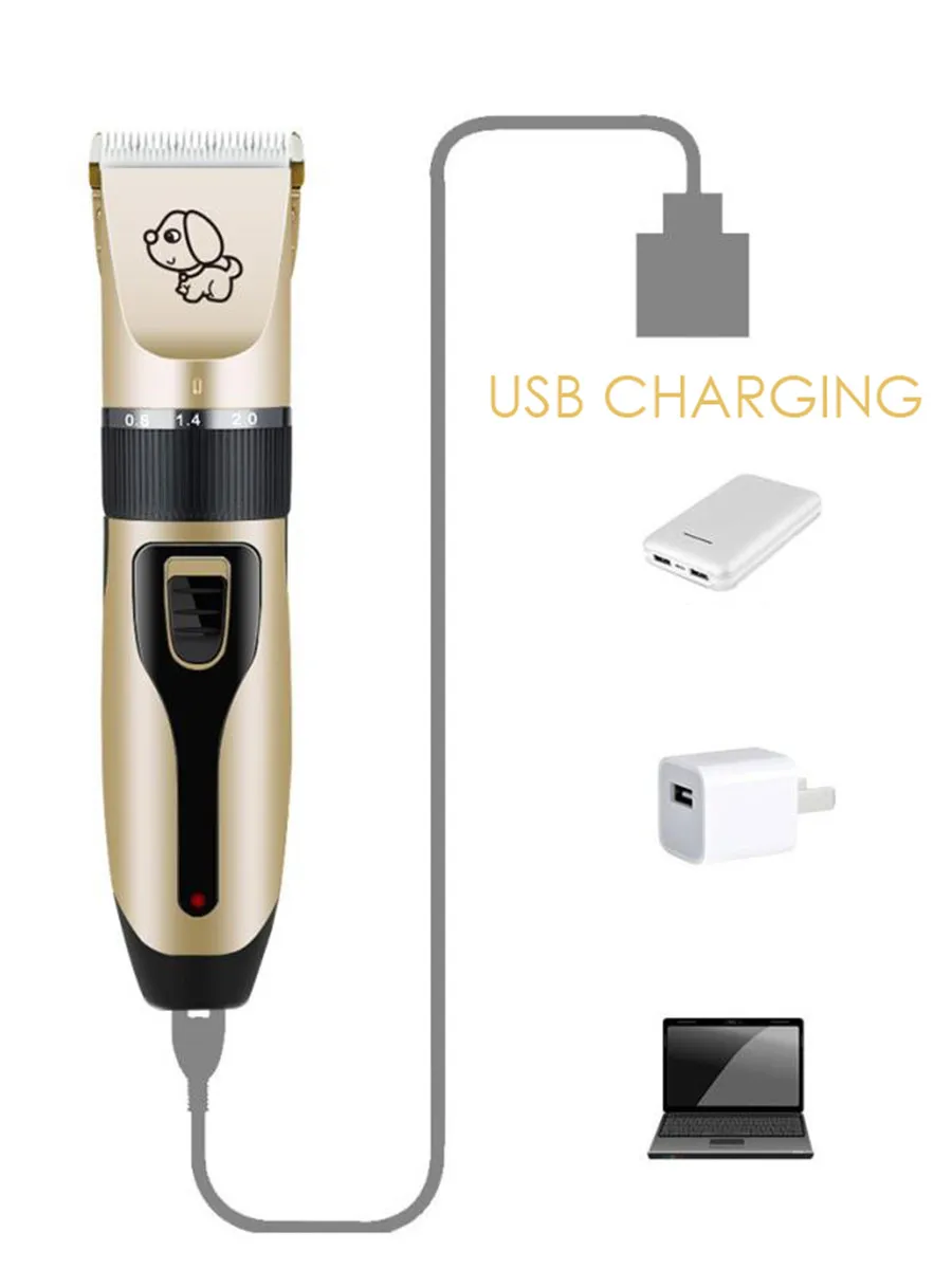 Профессиональный набор для ухода, перезаряжаемый триммер для кошачьей и собачьей шерсти, низкий уровень шума, электрическая машинка для стрижки домашних животных, бритва, набор с аккумулятором 18650