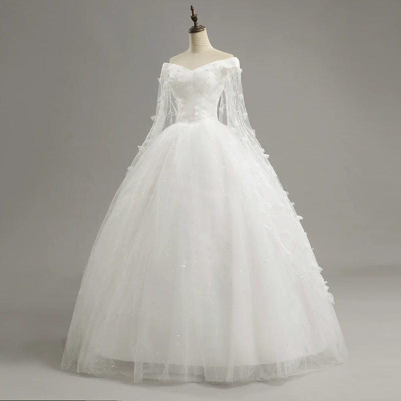 Princess Ball Gown Wedding Dresses Women Appliques Vintage Bride Gowns Long Customized Vestido De Noiva lace wedding dress