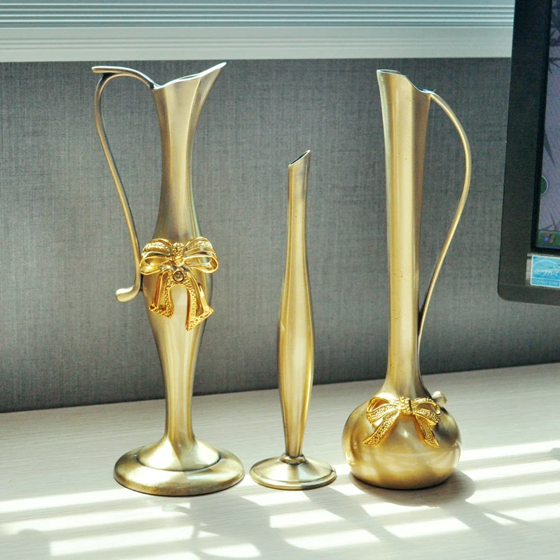 Европейский ретро павлин ваза металл медь золото/бронза Маленькая ваза современный стол жардини творческий дом декоративные цветочные бутылки/кувшин