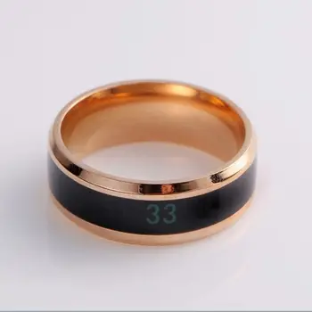 

Titanium Steel Temperature Monitor Digital Thermometer Body Sensor Smart Rings