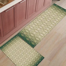 Марокканские геометрические чеки цветочные зеленые градиенты 2 шт. коврик на кухню коврики для входа грязевой мусор грязевой Траппер сапоги