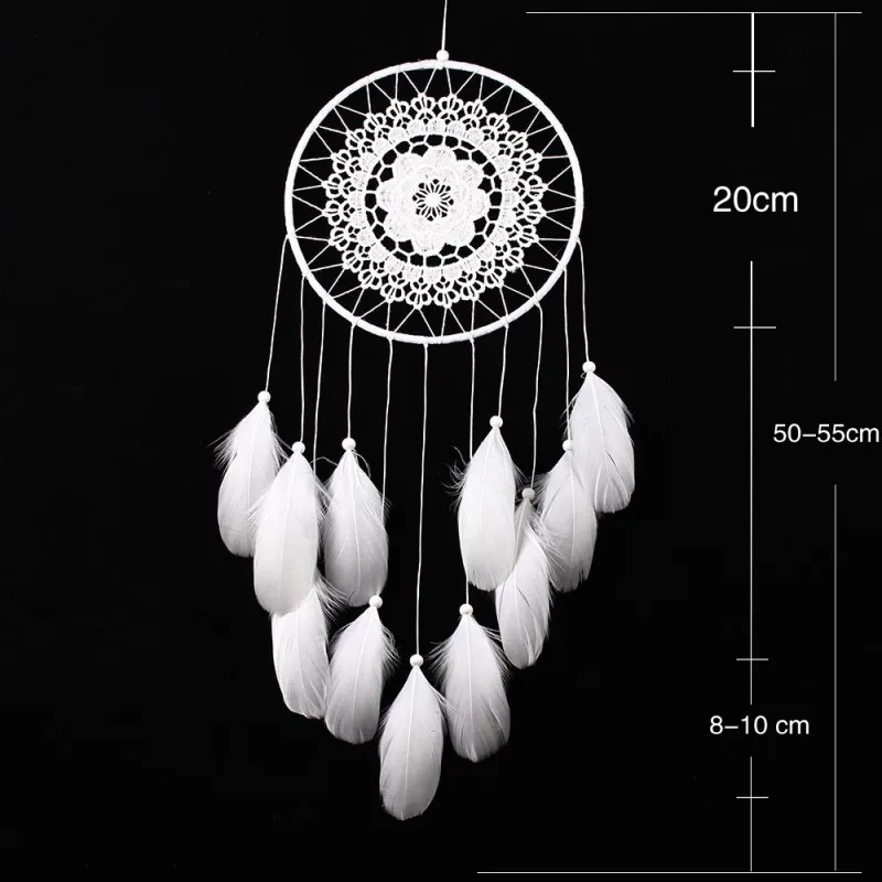 

Flowers Dream Catcher Pink Girl High Quality Feathers Wind Chimes Hanging Dreamcatcher For Home Wedding Decor