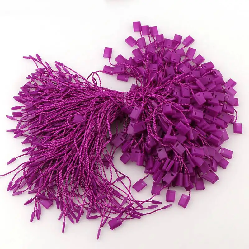 300 шт., квадратная веревка для одежды, 11 цветов, шнуры из полиэстера, Висячие таблетки для одежды, сумки, бирки, карты, аксессуары для одежды DIY - Цвет: 6  Purple