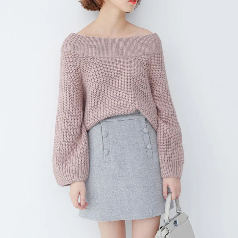 Aliexpress.com : Buy MUMUZI Off shoulder knitted sweater