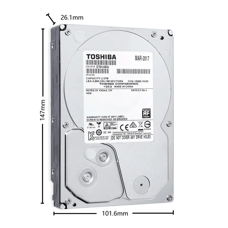 TOSHIBA DVR NVR CCTV 2 ТБ жесткий диск 2000 Гб HDD HD внутренний SATA 3 5700 об/мин 32 м 5 &quotжесткий