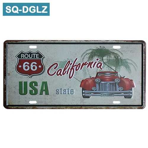 [SQ-DGLZ] Route 66 американский стандарт Номерной Знак Настенные Декорации для бара Оловянная вывеска винтажный металлический знак домашний декор покраска плавок плакат - Цвет: 0037