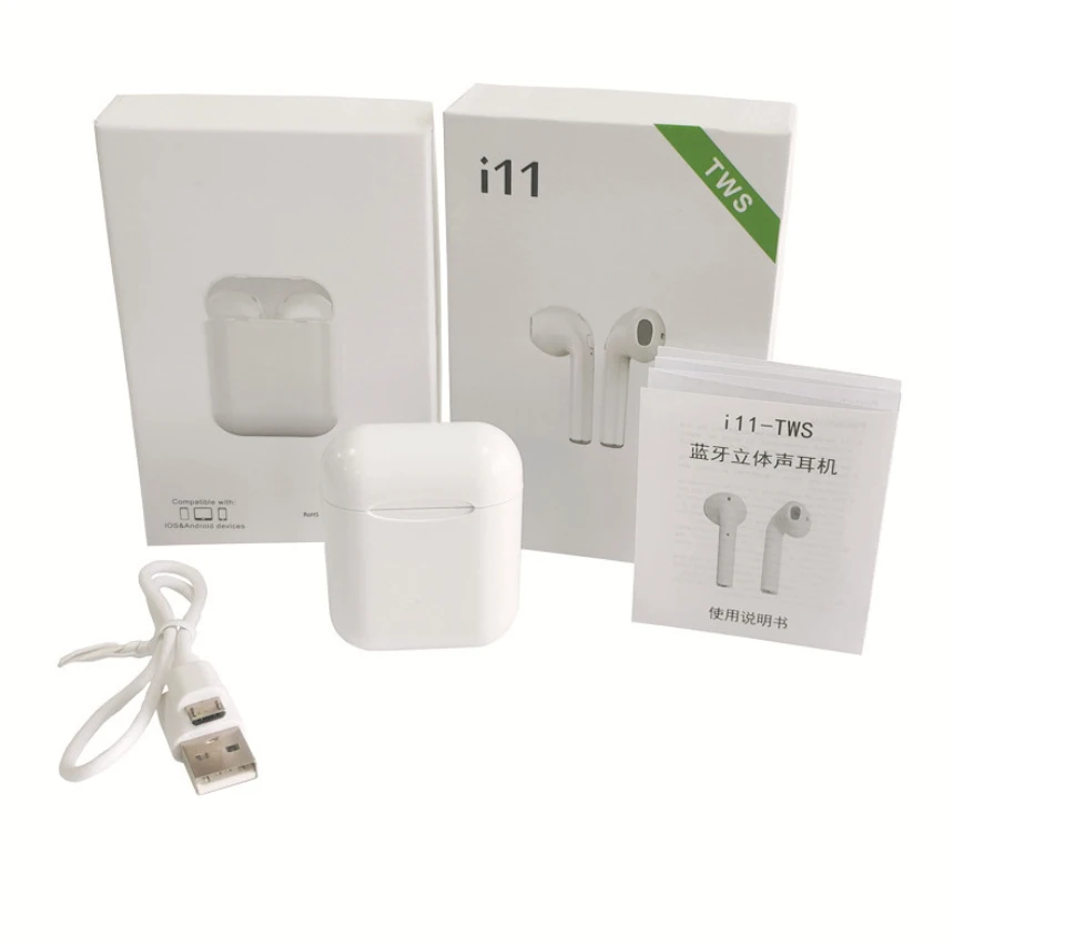 I11 СПЦ Bluetooth наушники беспроводной buttom 3D Surround Sound и зарядки Shopify