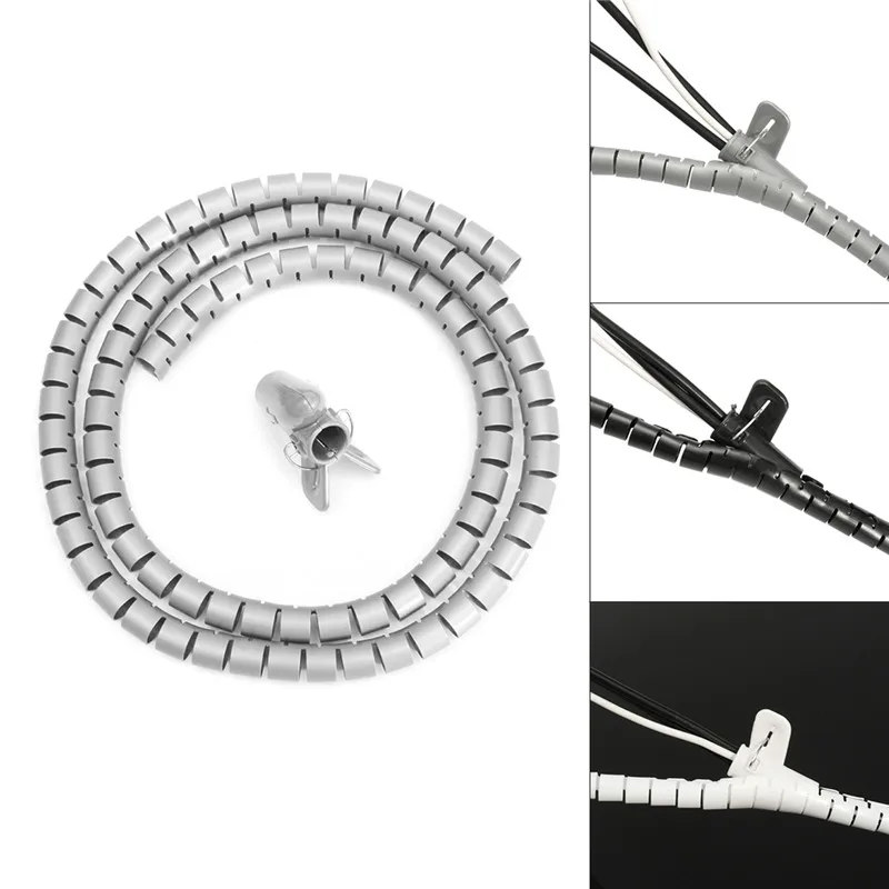 1 Meter 10mm Spiral Cable Tidy Kit Wire Organizing Wrap Tool Spiral