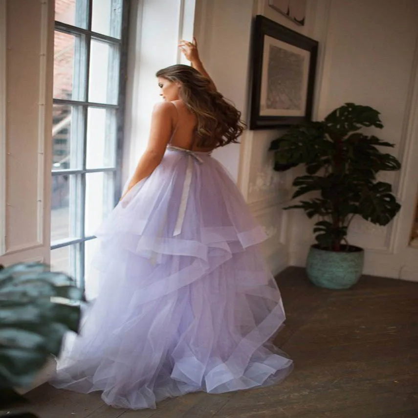 Robe De Soiree Лавандовое Тюлевое платье с отделкой из конского волоса Hayley