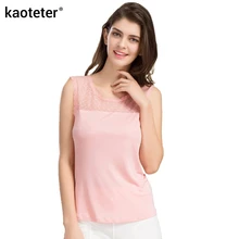 100% Pure Silk Women’s Blouses Shirts Femme Casual Sleeveless Women Lace Collar Blusa Female Tank Tops Fashion Woman Tee Shirt