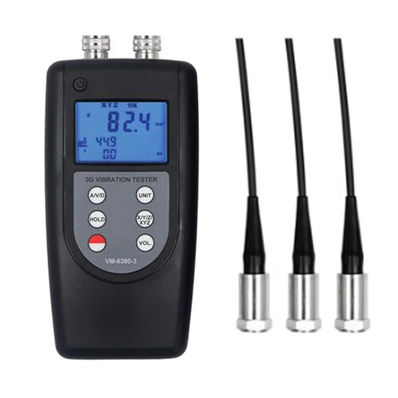

Digital VM-6380-3 Vibration Meter 3 Channel Portable Vibrometer Analyzer 3 Probe