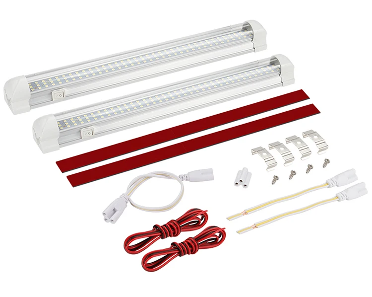 Barra de Luz Interior do Carro Off para o Reboque do Caminhão da Caravana de Carros de Turismo Okeen 108 Led Tira Branco Lâmpada Van Caravan on - 2x6 w 12 v 3 Barra de luzLuz de trabalho